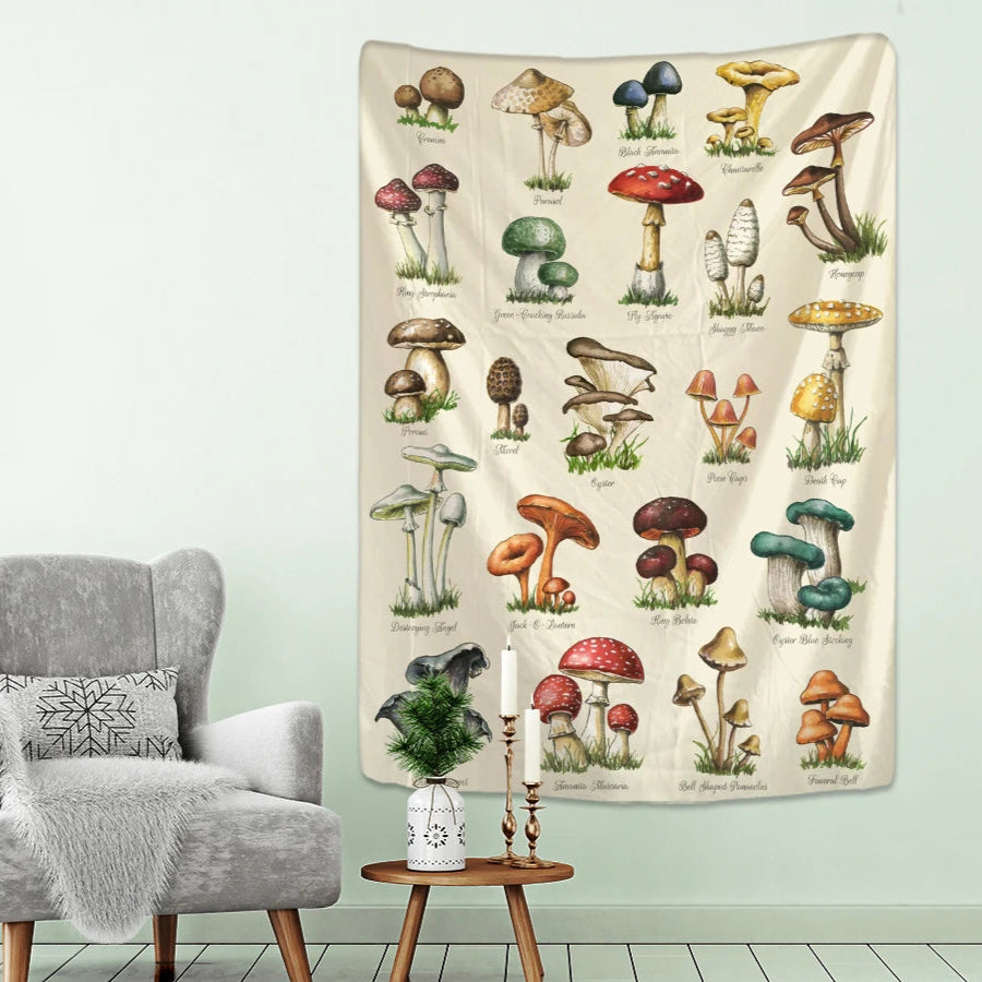 Whimsical Fungi Tapestry