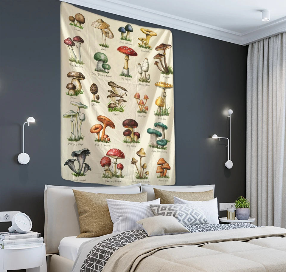 Whimsical Fungi Tapestry