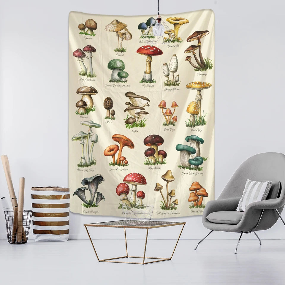 Whimsical Fungi Tapestry